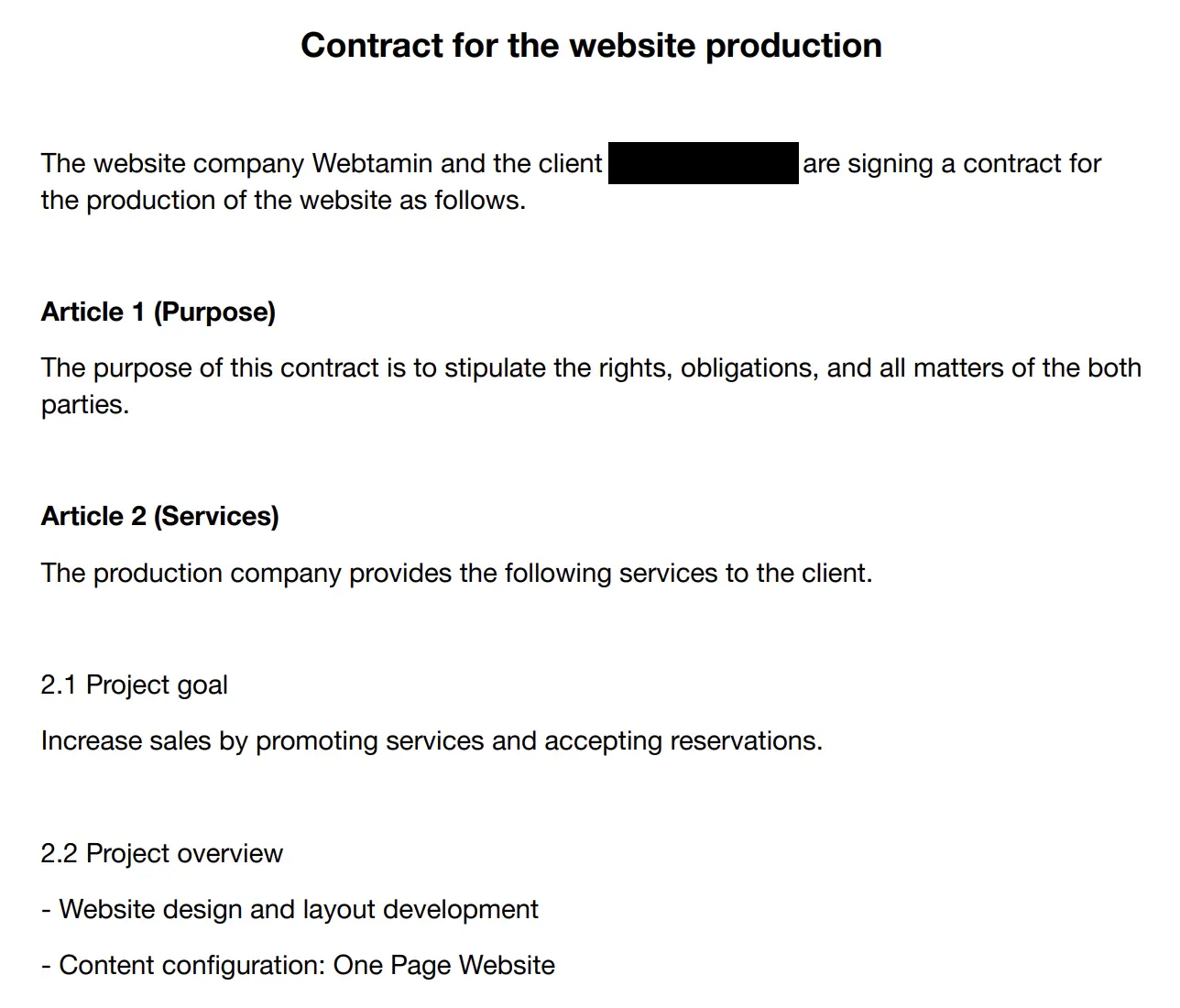 webtamin contract form